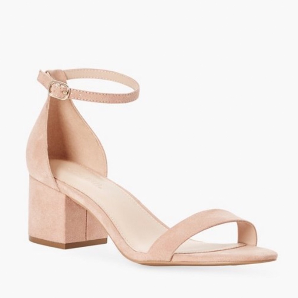 Noura Block Heels/Sandals in Blush-Beige